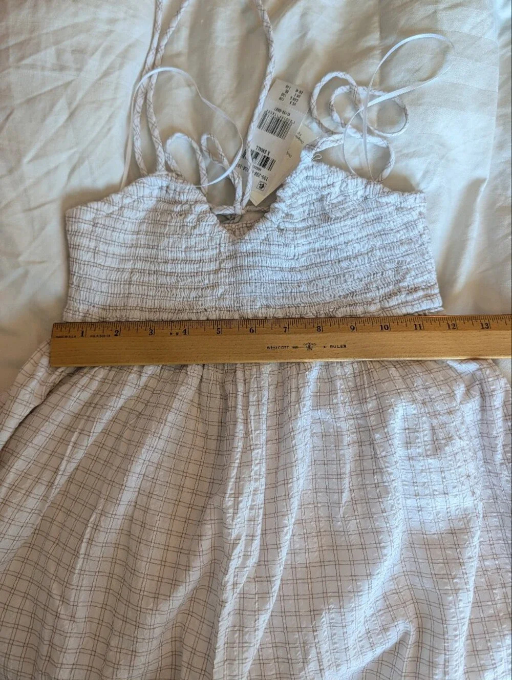 Abercrombie & Fitch White Smocked Maxi Dress